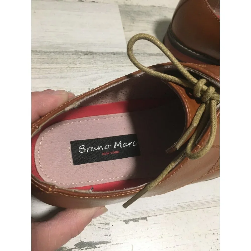 Bruno Marc New York Princewide light brown lace-up loafer size 8.5W